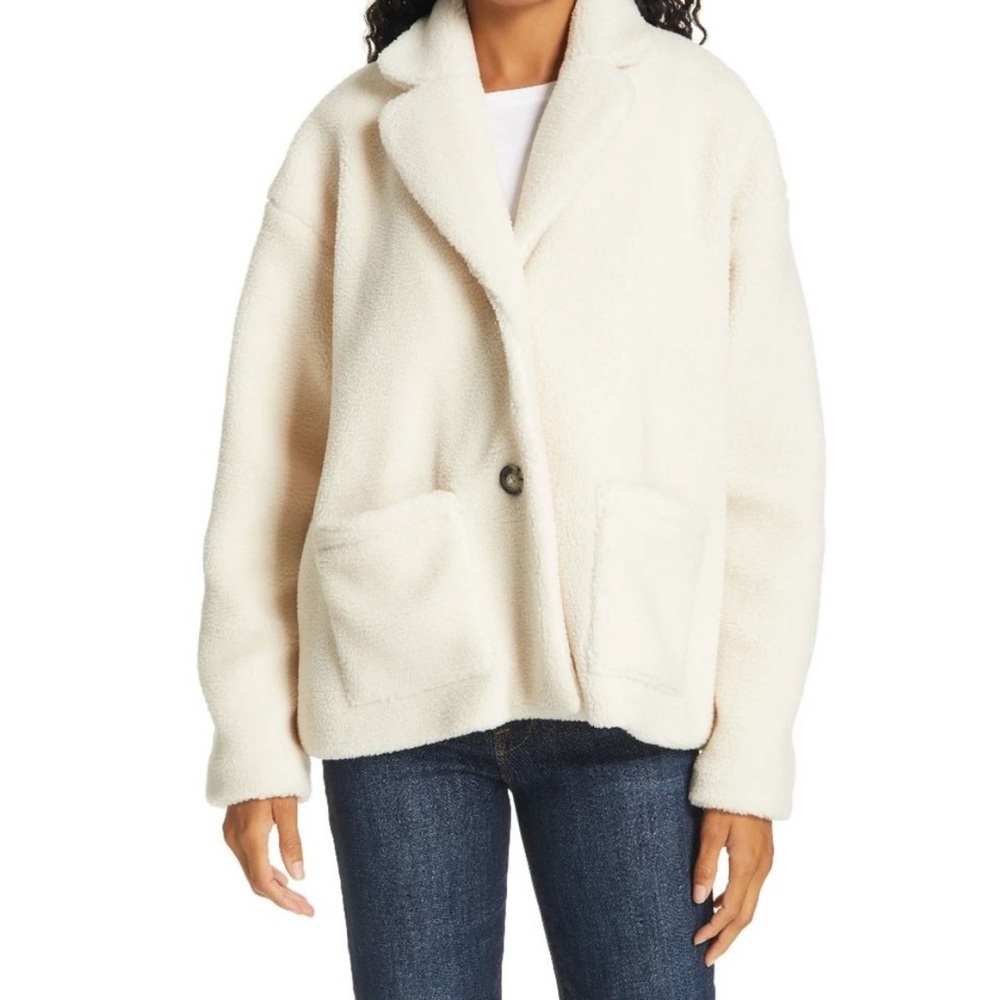 ATM ATHONY THOMAS MELILO Sherpa Jacket in Chalk size‎ Small